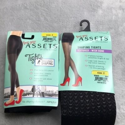 Assets By Sara Blakely 2 Pair of Shaping Tights in Black Size 2  New