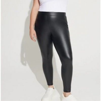 TORRID Black Full Length Signature Waist Faux Leather Leggings Size 4X