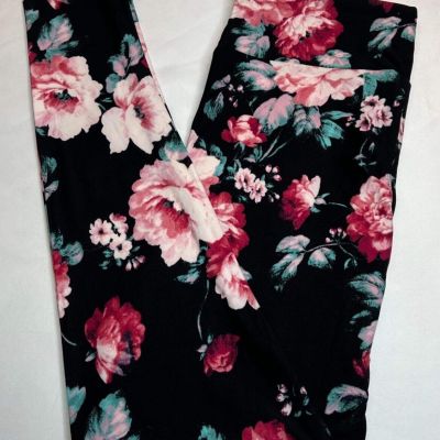 NEW LuLaRoe OS Leggings BLACK PINK Rose Peony Sage MINT FLORAL Nature GARDEN