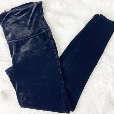 Spanx Black Velvet Pull On Leggings Size XL