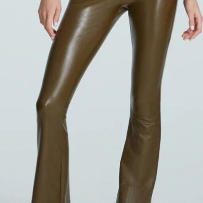 NEW Commando Perfect Control Faux Leather Flare Leggings SLG20 - Green - Medium