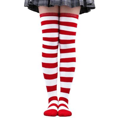 Rainbow Striped Thigh High Sock Stockings Women Over Knee Cosplay Costume/Xl