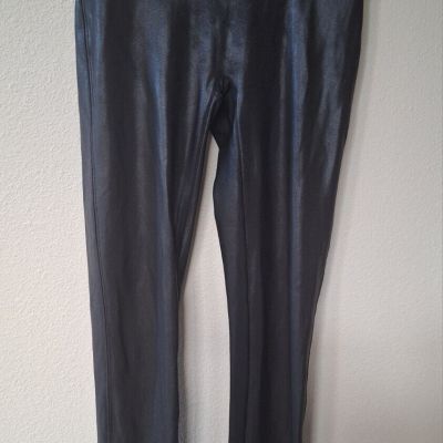 Spanx Womens Black Faux Leather Leggings Size M