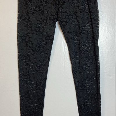 Mudd Sheer Black Lace Cropped Ankle Leggings Size M Fairy Grunge Whimsigoth Mall