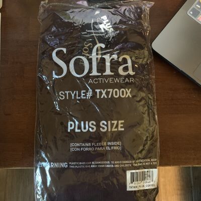 SOFRA PLUS SIZE FLEECE LINED LEGGINGS-FREE SIZE FITS 1X-2X-warm !!! Color-coffee