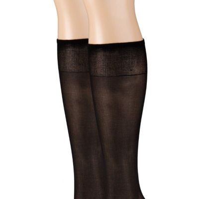 Women's Plus Size Queen Mild Compression Microfiber Knee High Stockings 2-Pack