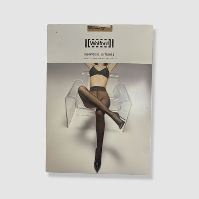 Wolford Women's Beige Individual 10 Sheer Tights Size L