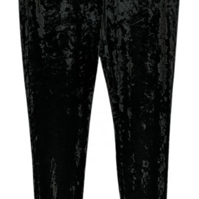 LOGO by Lori Goldstein Panne Velvet Leggings Zipper Detail Women's Sz 2XS Black