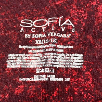 Sofia Active Womens Size XL 16-18 Studio Legging 27” Inseam Red Multi