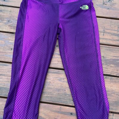 The North Face Womens Capri Leggings Purple Print Size Small Yoga Workout