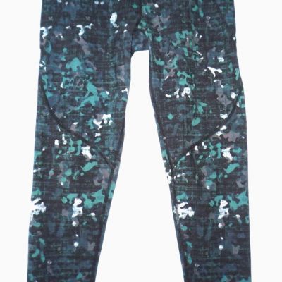 Sweaty Betty THE POWER Womens Legging Black Green Camo 7/8 Length - Size Small