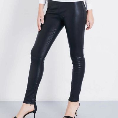 Maje Smarta Black Lamb Leather Stretch Leggings