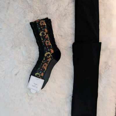 NWT Zi Yang Socks/ Nwot Black Tights Size S