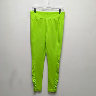 LOGO Layers Womens Lime Green Stretch High Rise Sports Gym Workout Leggings XS