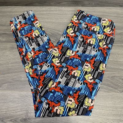 Lularoe Tall & Curvy TC OS Leggings Bright Super Hero Incredibles Comic-Con