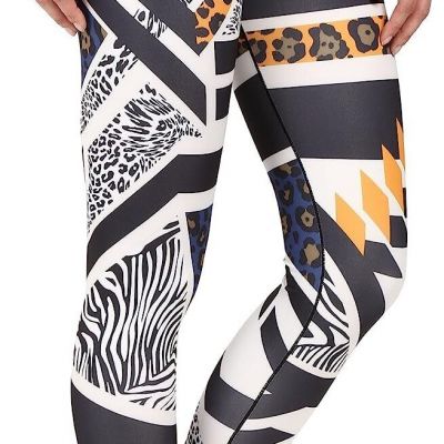 adidas Womens Workout Mid-Rise Long Tights Color Black Multi Size XS