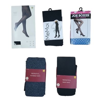 5 Packs of Tights - Size S/M - Black - NEW WITH TAGS - Assorted Tights,Wholesale