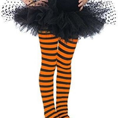 Leg Avenue 4710 Costumes Girls Striped Tights Blk/Or L