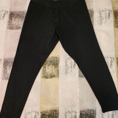 Style&Co Women's Black Leggings Size 1X Made in USA Cotton Spandex