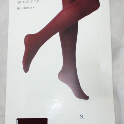 A New Day Women's Opaque Tights Pantyhose Burgundy New Size S/M NEW