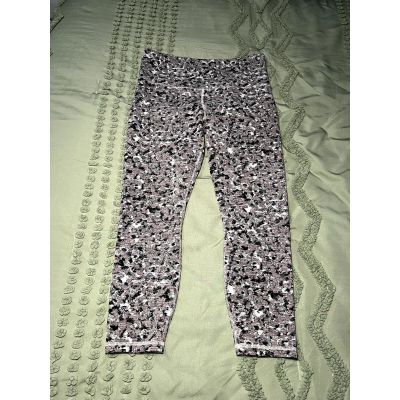 Athleta marble speckled cropped leggings womens medium athleisure workout active