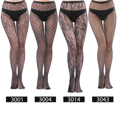 3PairWomen Fishnet Stockings Socks Mesh Thigh High Waist Pantyhose Sexy Lingerie