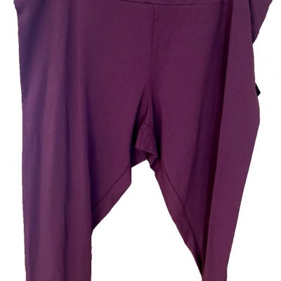 New! Women’s Ava & Viv- Plus Size Cropped Leggings Purple-Size 4X (28w/30w)