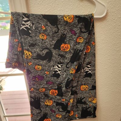 Terra & Sky Womens Size 2X (20-22W) Legging Halloween Black Cat Soft Stretchy