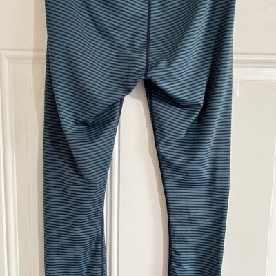 Prana Leggings Womens M Blue Workout Gym Stretch Lightweight Yoga Activewear