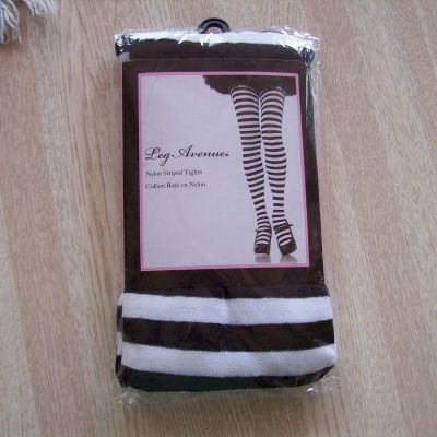 NEW IN PACKAGE - LEG AVENUE NYLON STRIPED BLACK AND WHITE TIGHTS