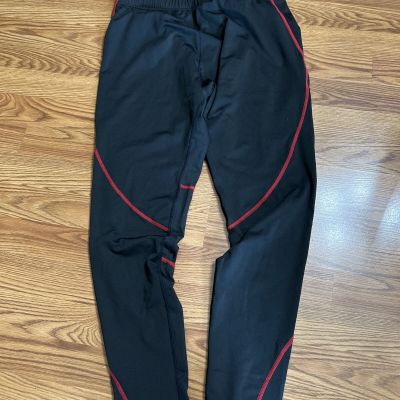 Skysper Women’s Size 2XL Black Red Trim Stretch Pull On ActiveWare Leggings