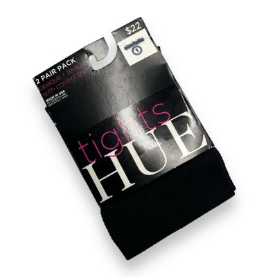 Hue Womens Tights with Control Top Size 1 Black Opaque/Texture 1 Pair Pack