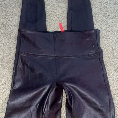 spanx faux leather leggings Small