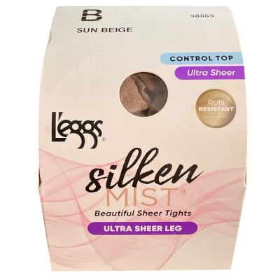 Leggs Womens Silken Mist Ultra Sheer Pantyhose Sun Beige Size B #98069