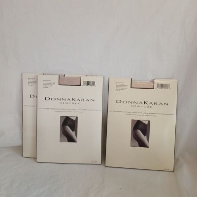 NEW 3 Donna Karan Just Sheer Control Top Pantyhose Size Medium Beige Dk Palomino