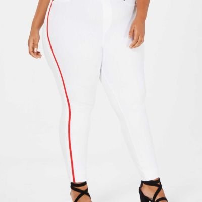 HUE Plus Size Racer Stripe Original Denim Leggings