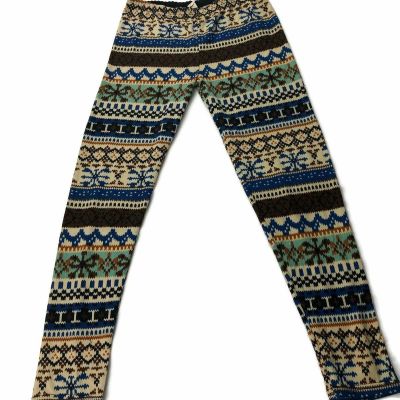 Tribal Aztec Leggings Fashionable Women Multi-Color Print One Size Soft New