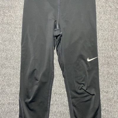 NIKE Pro Dri-Fit Leggings Womens Black Compression Tight Workout - Size Medium