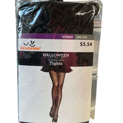 Womens Halloween Spiderweb Lace Tights One Size