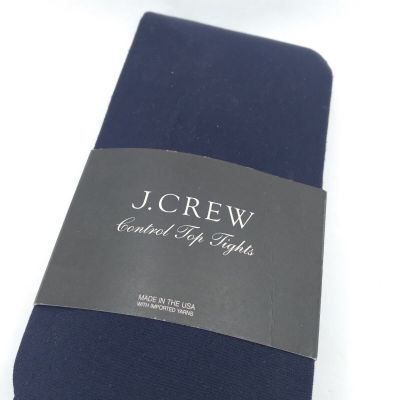 NWT  J crew USA Made control top tights Navy Blue Size Small