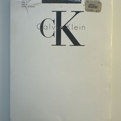 Calvin Klein Pantyhose SZ 3 OFF BLACK Ultra Sheer Control Top Style 677 115/160