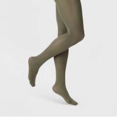 A New Day Women's 50D Olive Green (Peat Moss) Opaque Tights Sz: S/M NWT