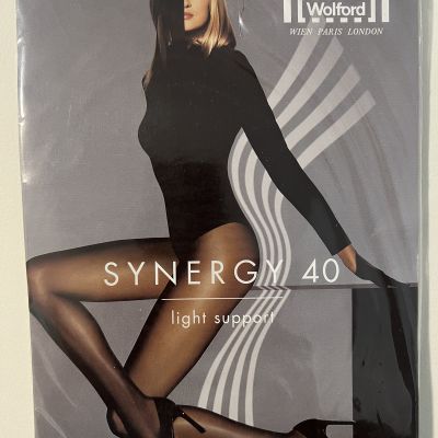 Wolford Light Support Synergy 40 Tights (Brand New) SMALL NearlyBlack Pantyhose