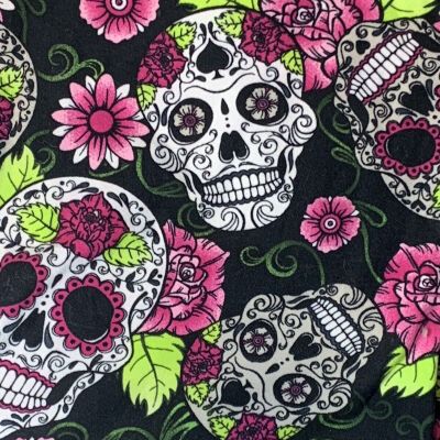 Halloween Sugar Skull Women’s Juniors Leggings 3XL New