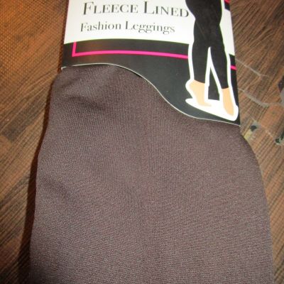 1 Pair Gold Medal Plus Size Womens Fleece Leggings Brown 1XL/2XL