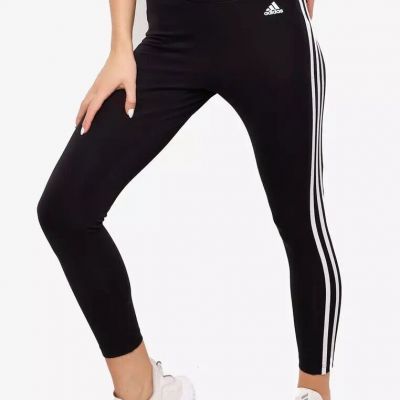 Adidas Climalite Legging Womens S Train Essential 3-Stripes 7/8 Tight Mid-Rise