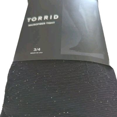 Torrid Black/Silver Opaque Sparkle Shine Tights Size 3/4 In Pkg FREE SHIPPING