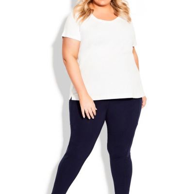 Avenue Women's Plus Size Pocket Active Legging - 16, Navy