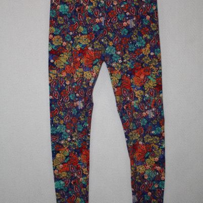 LuLaRoe One Size OS Leggings Bright Multi-color Flroal Print