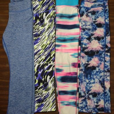 Lot of 4 Activewear Legging Size Small Nike Champions Lot Colorful Geometric